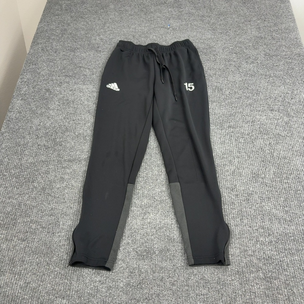 Adidas Pants‎ Mens Black Polyester Aeroready Soccer Training Tapered Athletic
